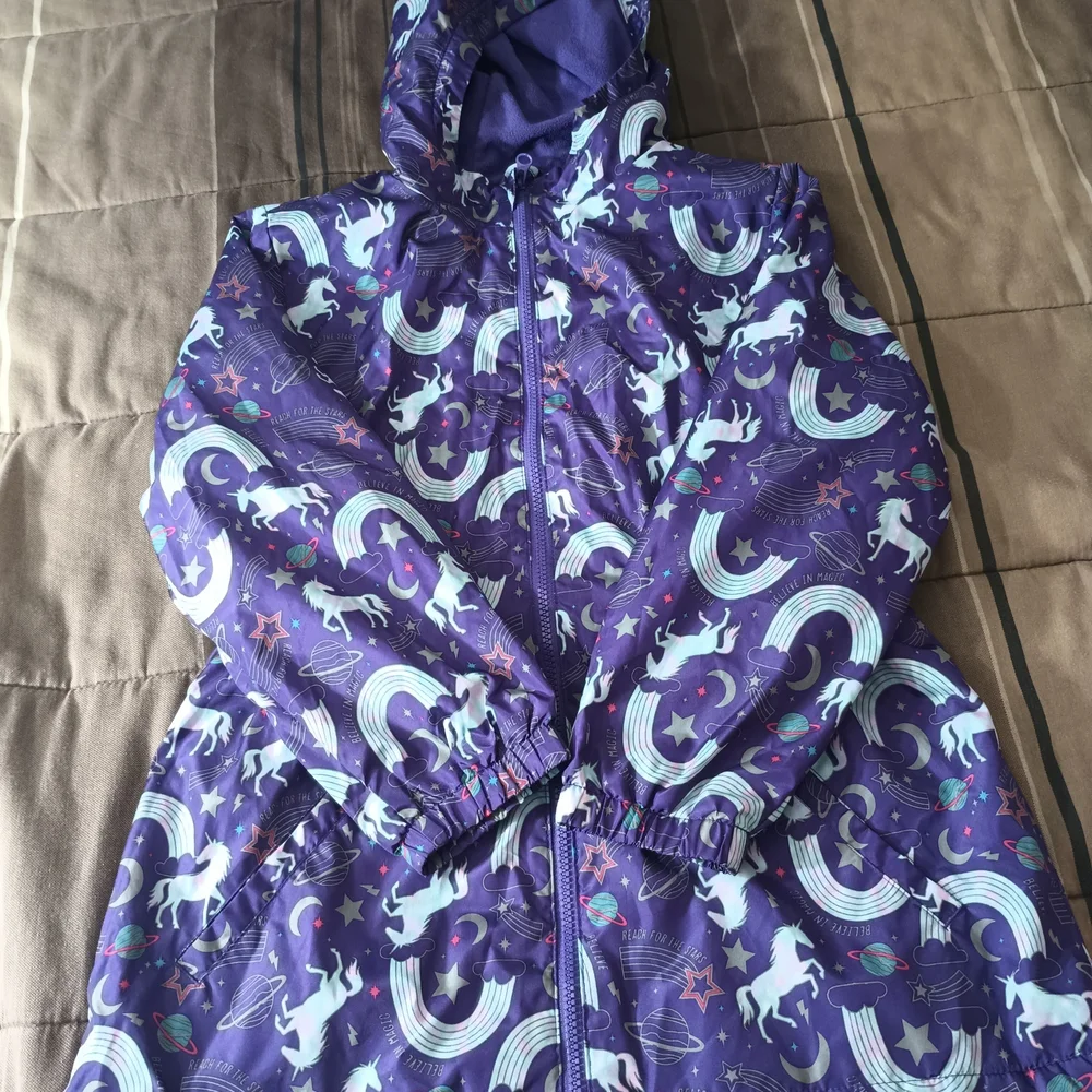 Kids Wonder‎ Nation Purple Unicorn Windbreaker L (10-12) Plus